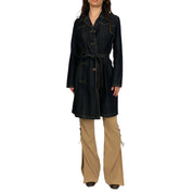 Denim Belted Trench Coat (M)