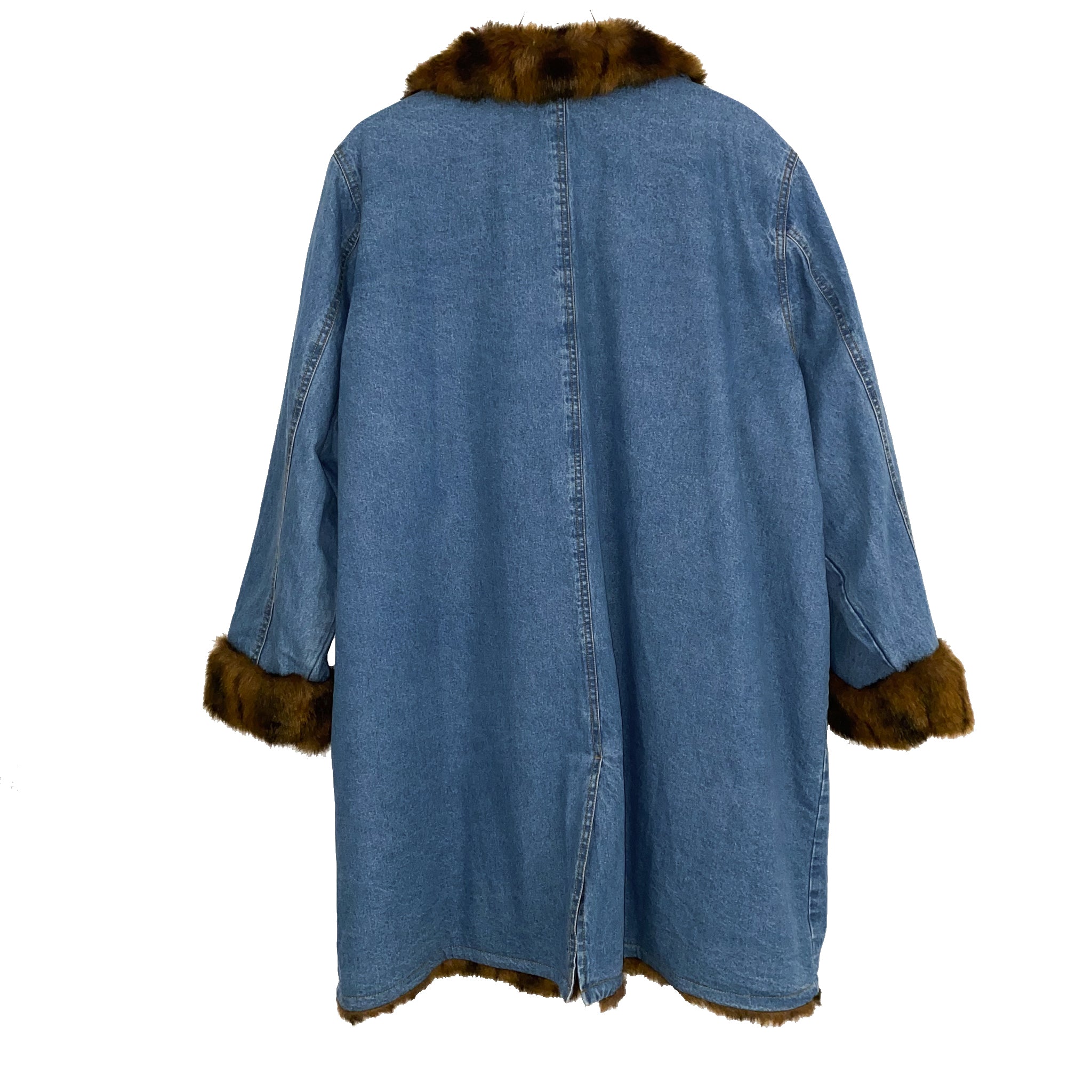 Faux Fur Denim Jacket (2X)