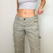 Tan Low Rise Y2K Cargo Pants