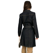 Denim Belted Trench Coat (M)