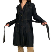 Denim Belted Trench Coat (M)