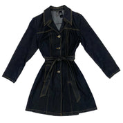 Denim Belted Trench Coat (M)