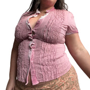 Vintage Pink Button-Up (L)