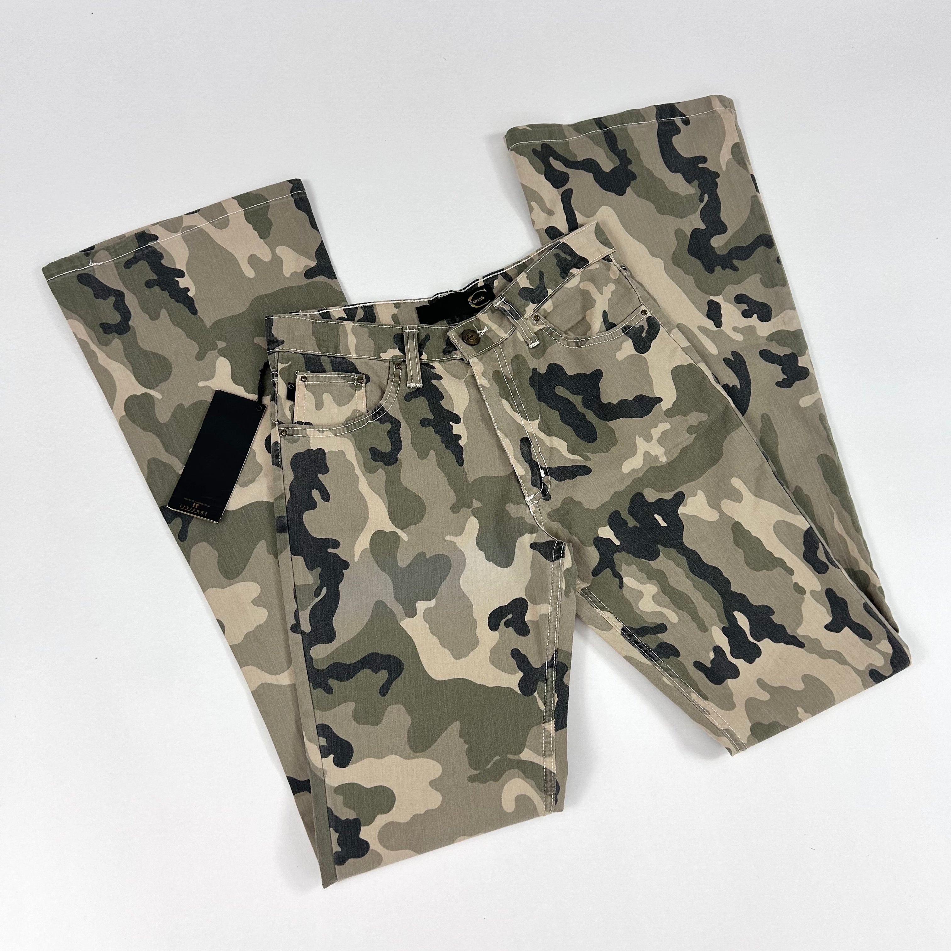 Just Cavalli Y2K Mid-Rise Camo Flare Jeans (S)