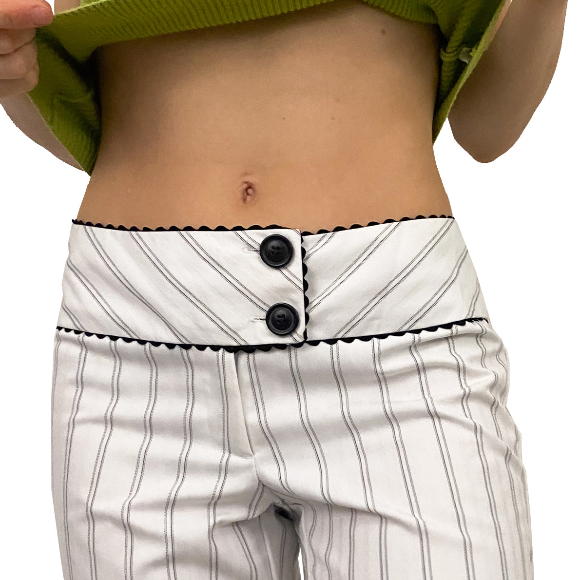 Black and White Striped Trousers (M)