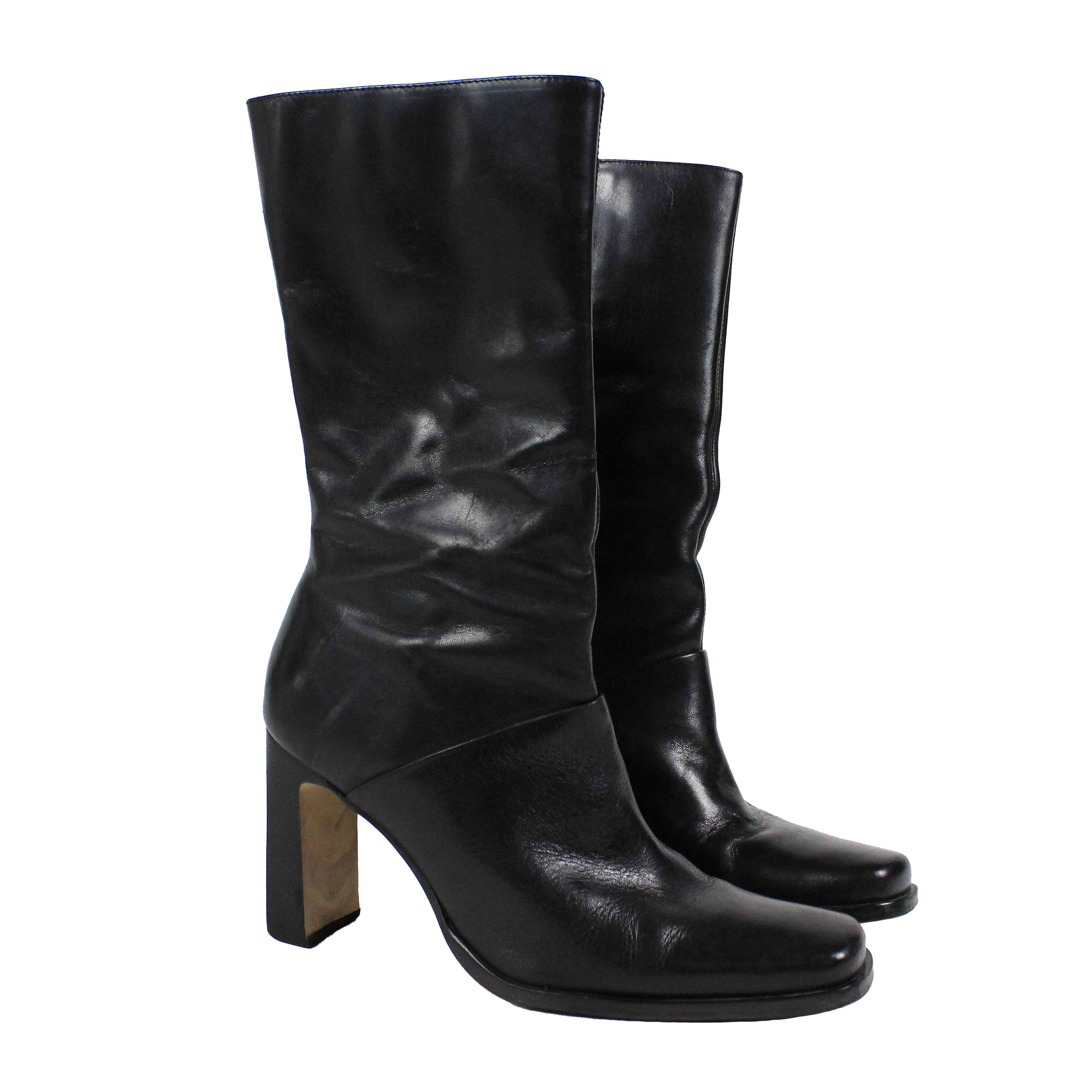 90s Black Leather Boots (US 9.5)