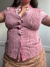 Vintage Pink Button-Up (L)