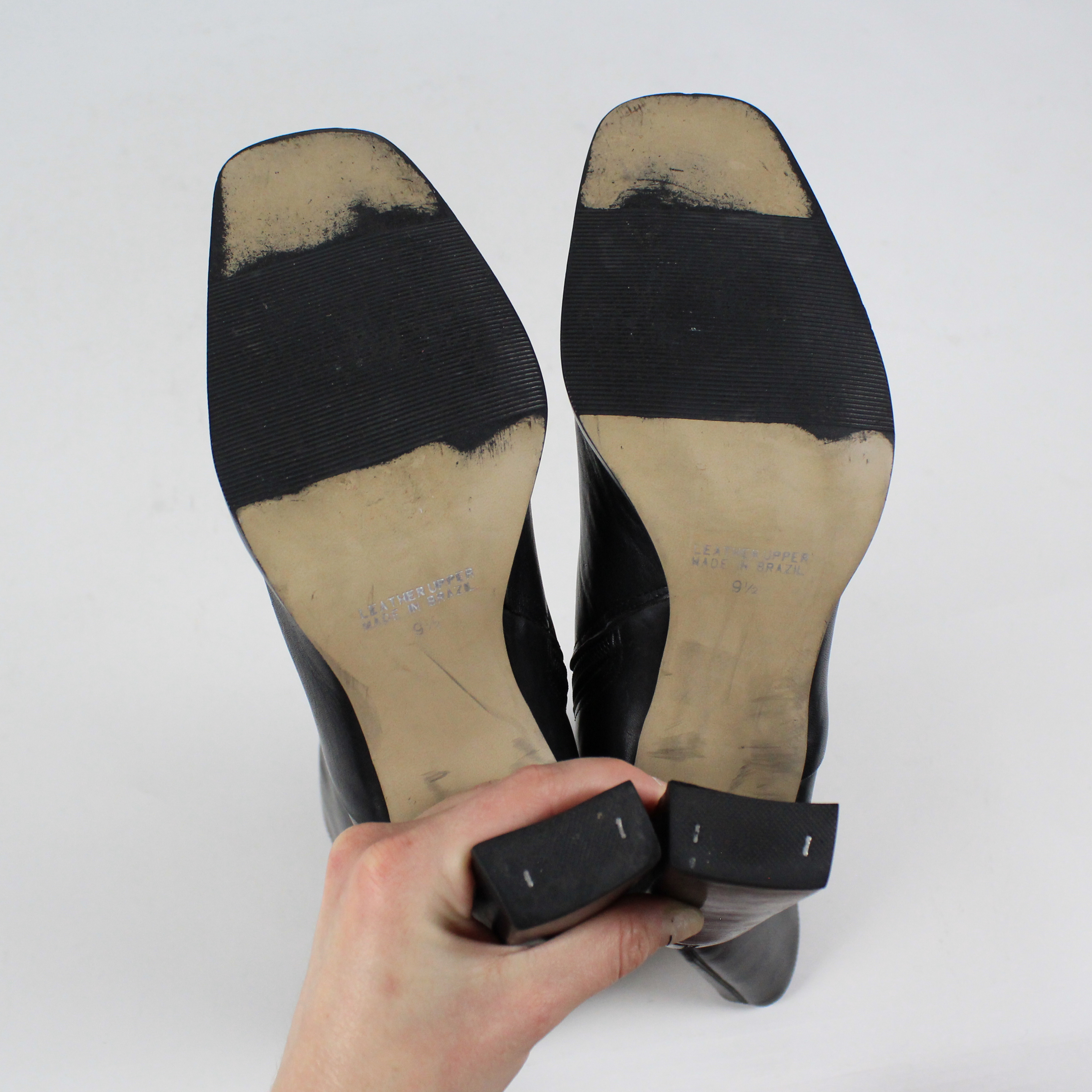 90s Black Leather Boots (US 9.5)