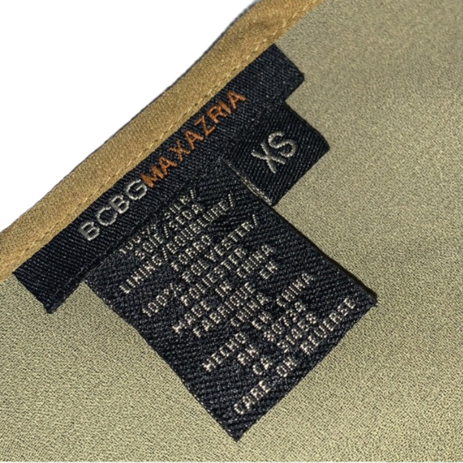 BCBG Geometric Silk Skirt + Top Set (XS/S)