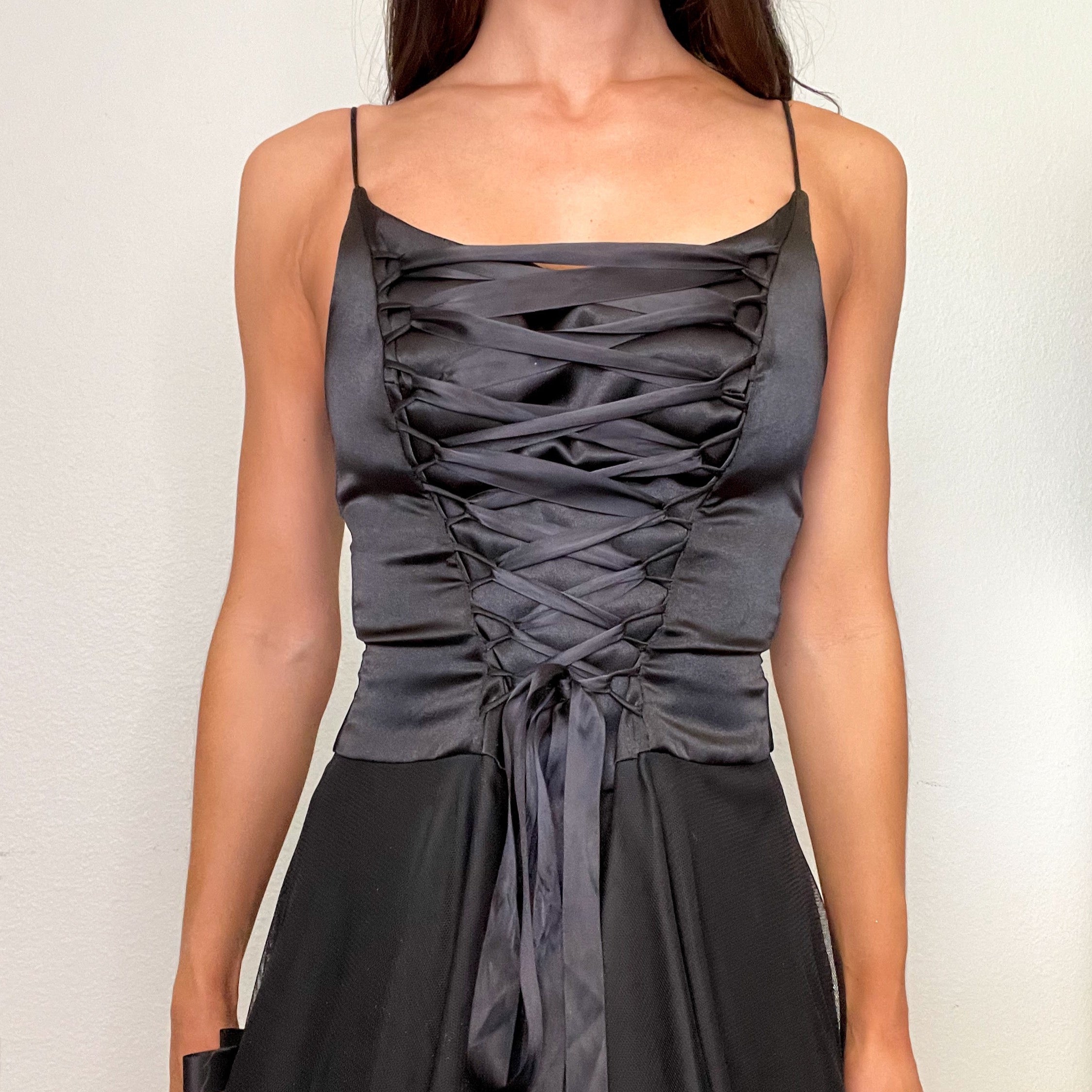 Black Fairy Corset Midi Dress (S)
