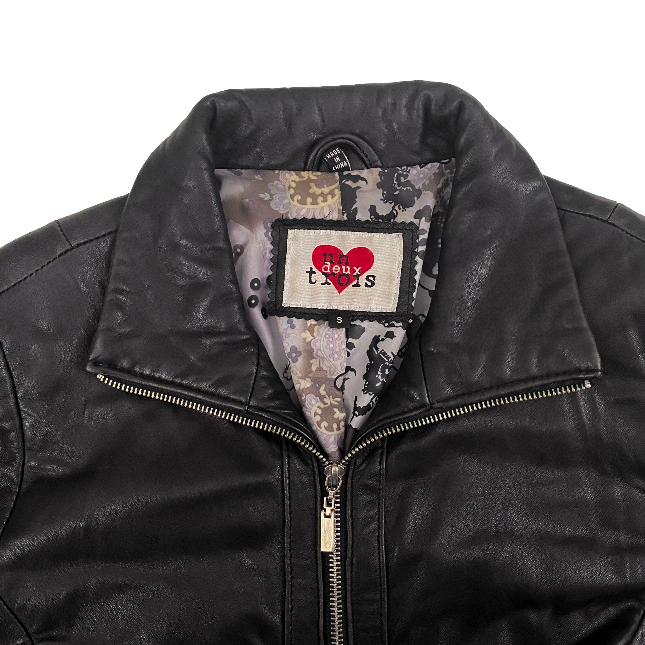 Gathered Soft Leather Jacket (S)