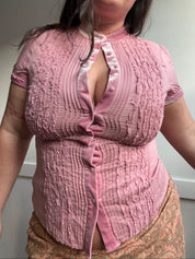 Vintage Pink Button-Up (L)