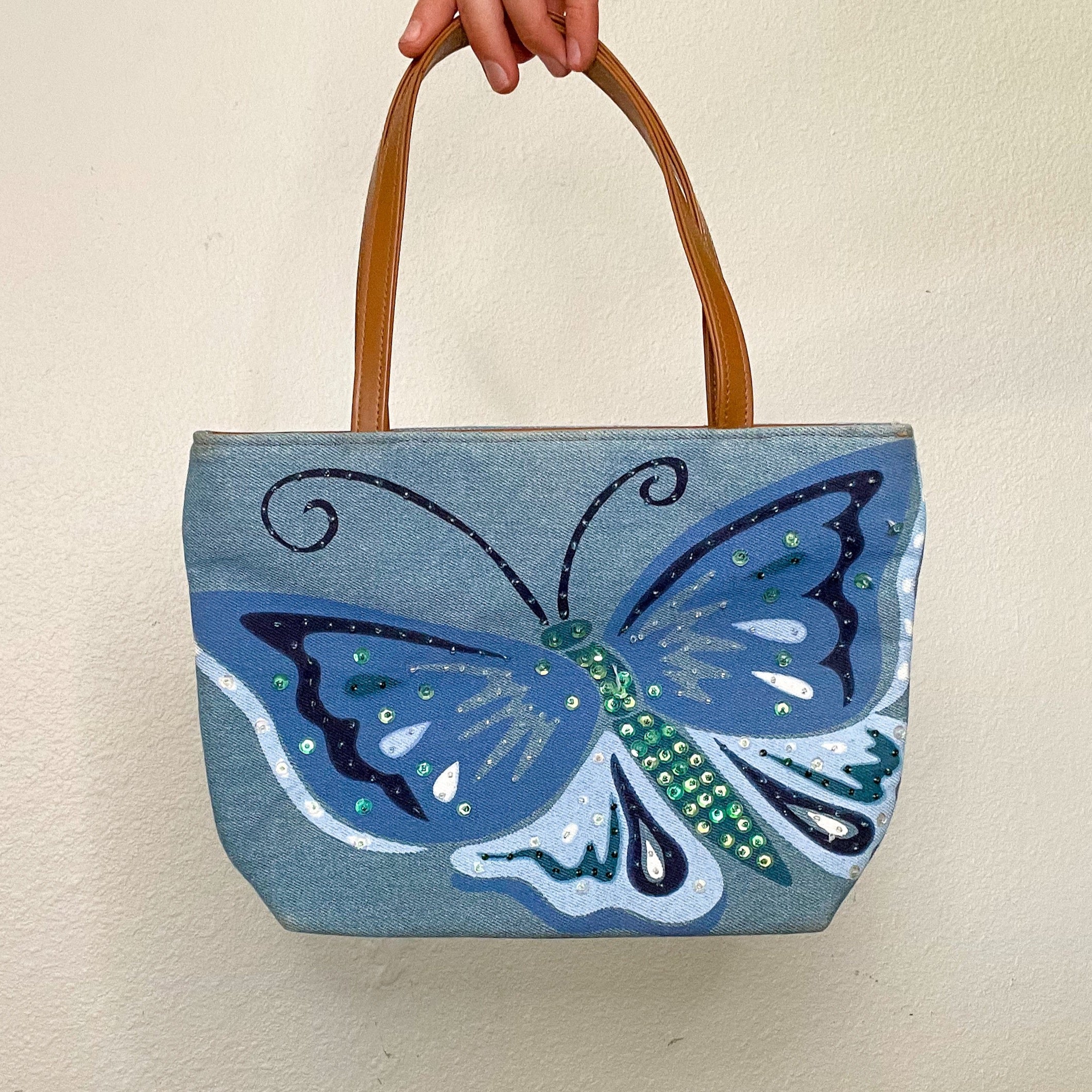 Denim 2000s Butterfly Shoulder Bag