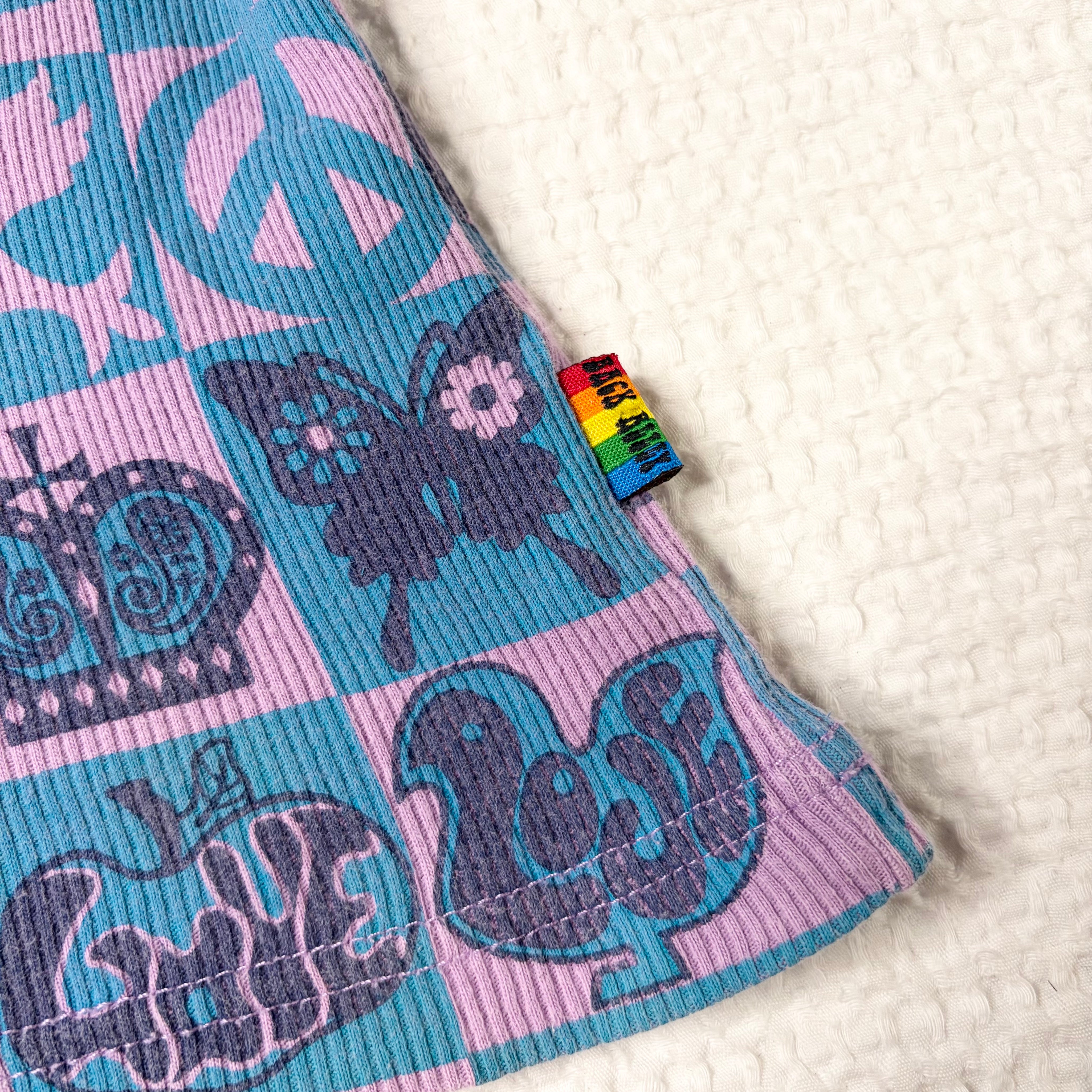Back Alley Psychedelic Graphic Ribbed Tank (S)