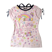 Love Rabby Club Graphic Ruched Top (M-L)