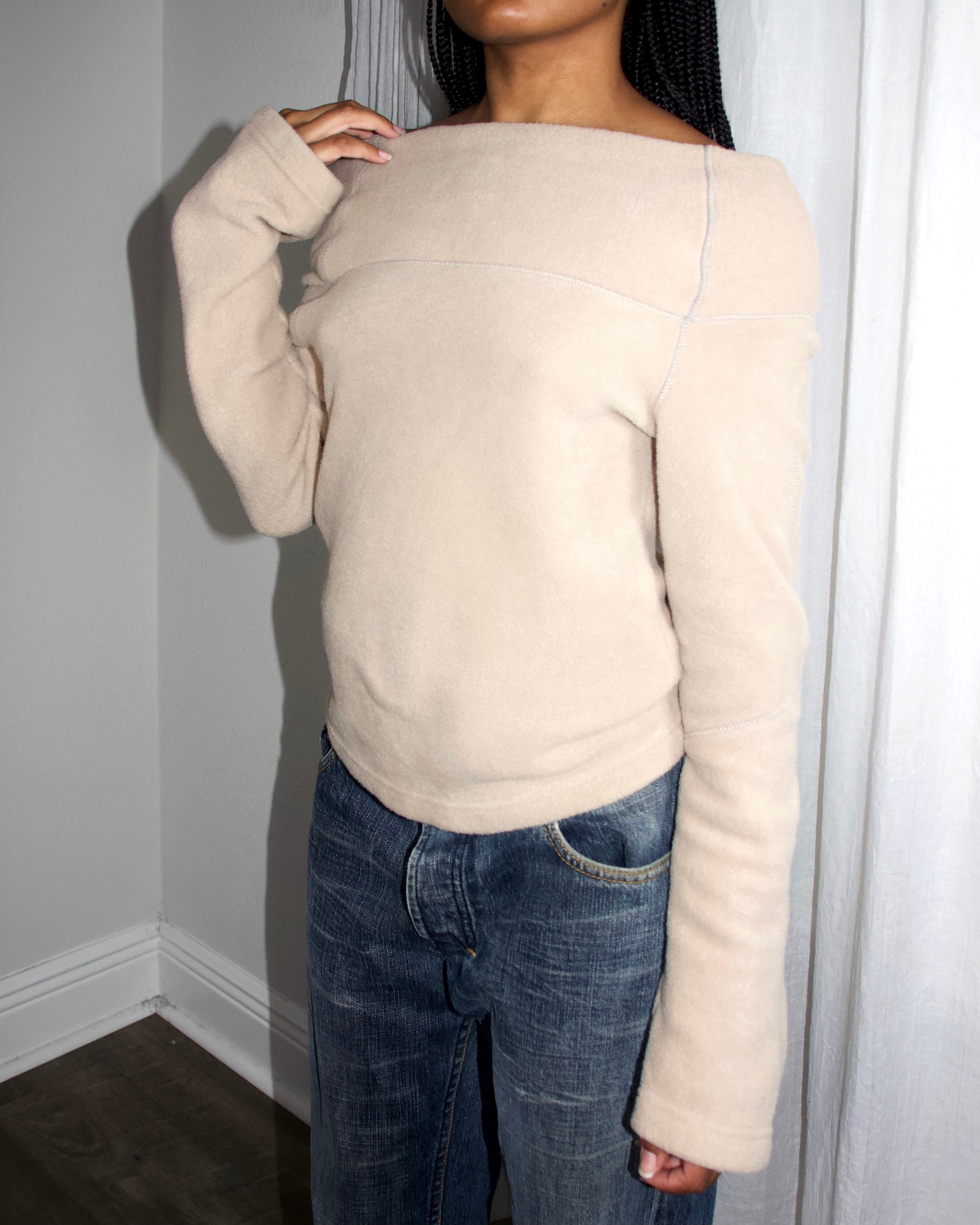 Y2K Cop Copine Fleece Sweater Top (XS-S)