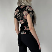 Y2K Floral Mesh Top (S)