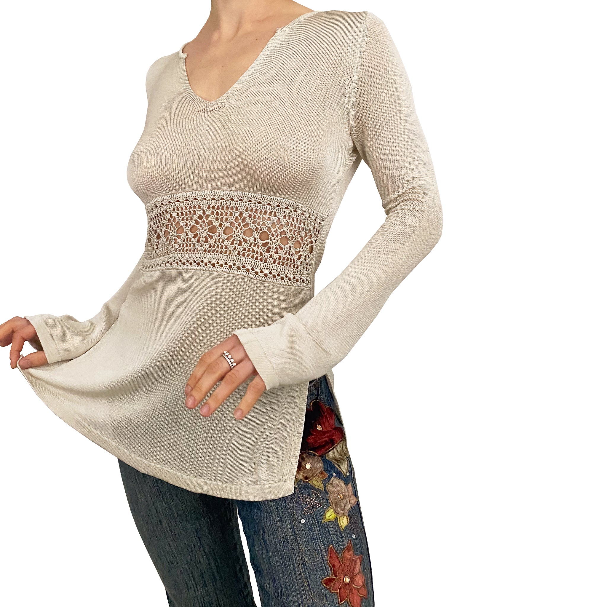 Knit Crochet Top (XS/S)