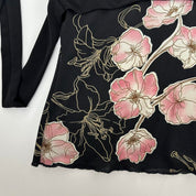 Y2K Floral Mesh Top (S)