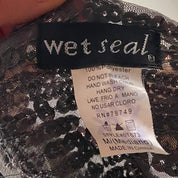 Y2K Wet Seal Sequin Mesh Mini Dress (S)