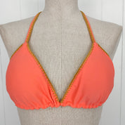 Luli Fama Coral + Gold Scrunch Bikini (L)