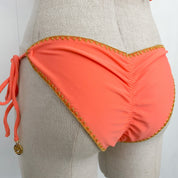 Luli Fama Coral + Gold Scrunch Bikini (L)