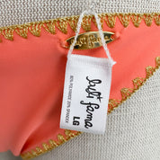 Luli Fama Coral + Gold Scrunch Bikini (L)