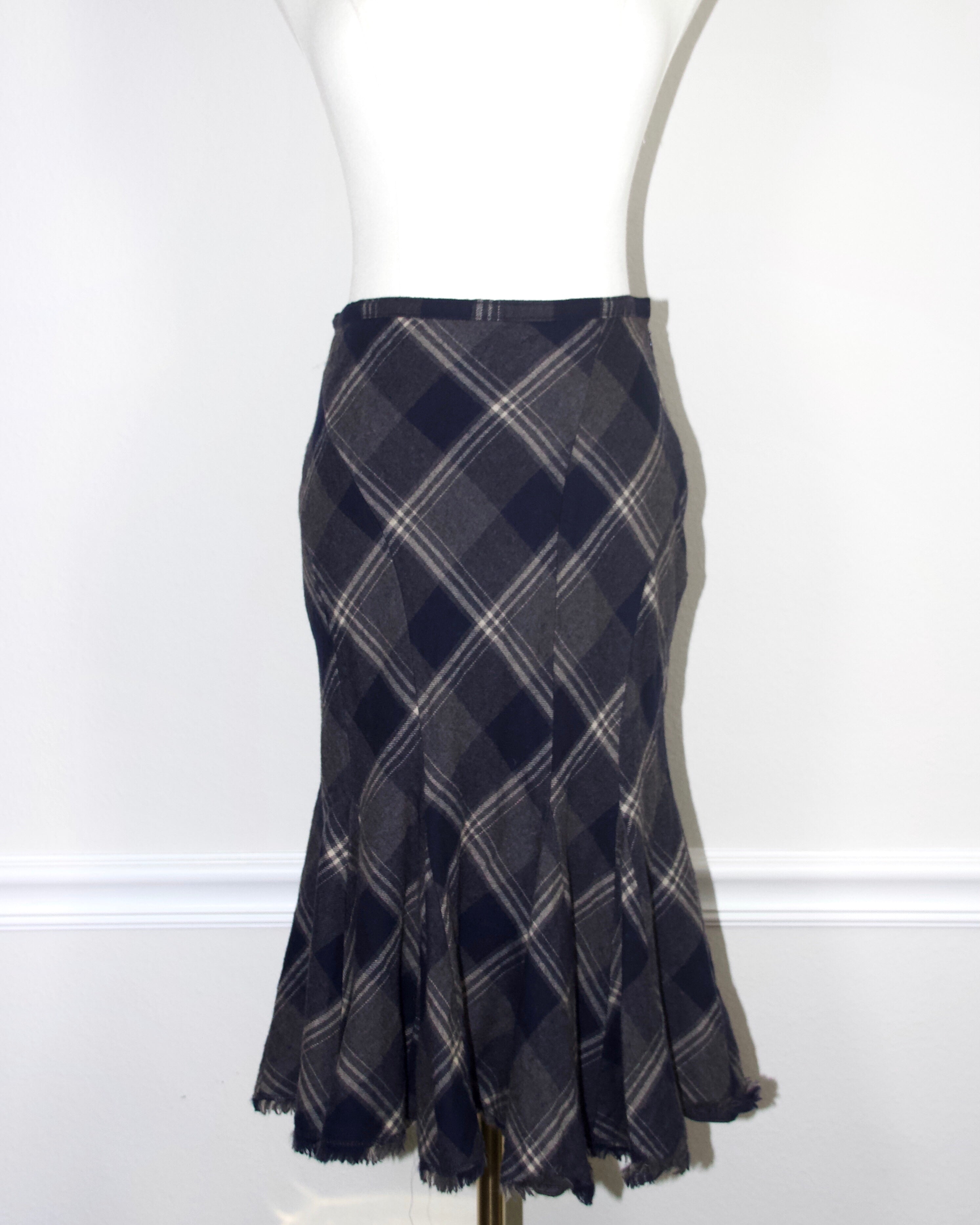 Japanese Plaid Midi Skirt (XS/S)