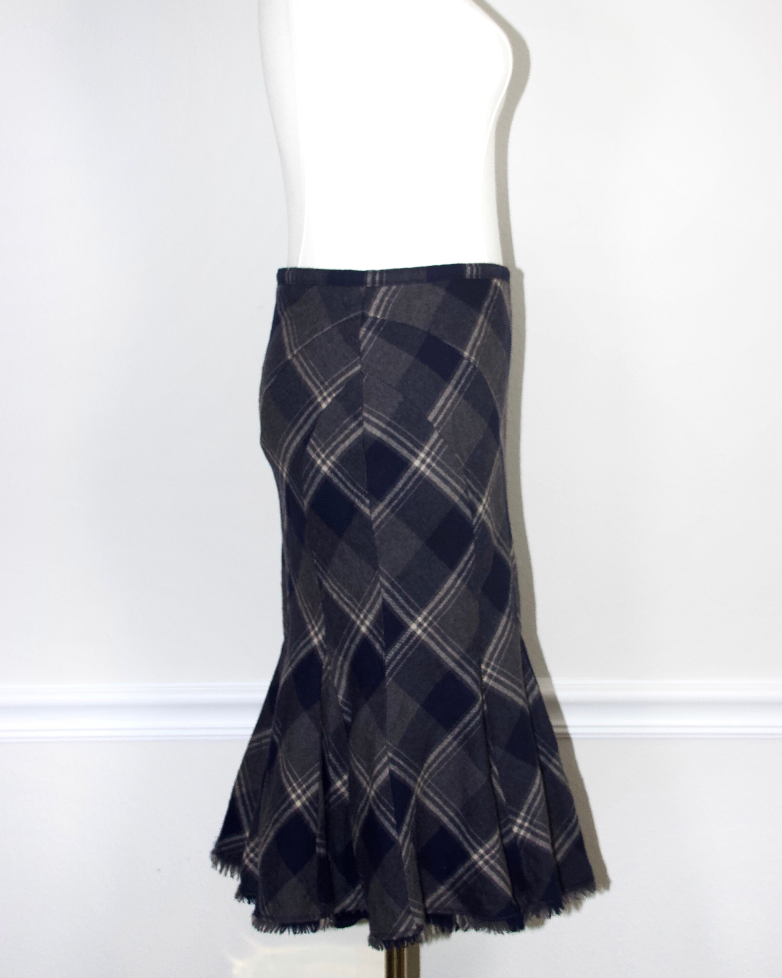 Japanese Plaid Midi Skirt (XS/S)