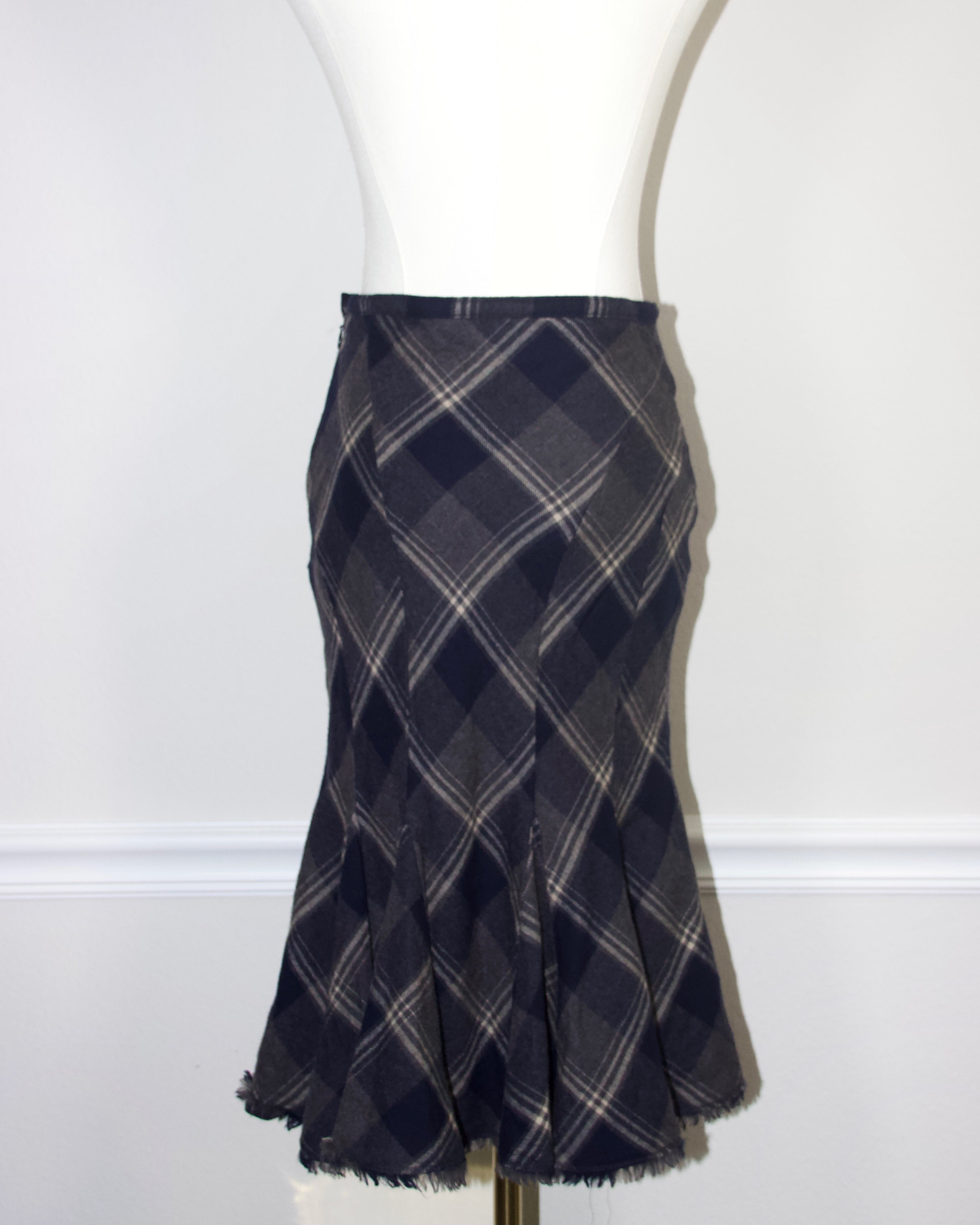 Japanese Plaid Midi Skirt (XS/S)