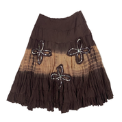 Floral Sequin Boho Midi Skirt (M)