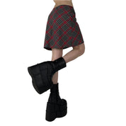 Y2K Plaid Mini Skirt (S)