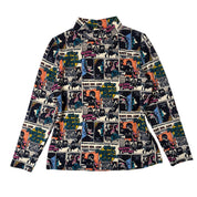 Comic Graphic Mock Neck Sweater (M)
