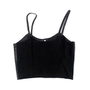 Leather Cropped Tank Top (M)