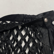 Caged Leather Skirt Overlay (XS)