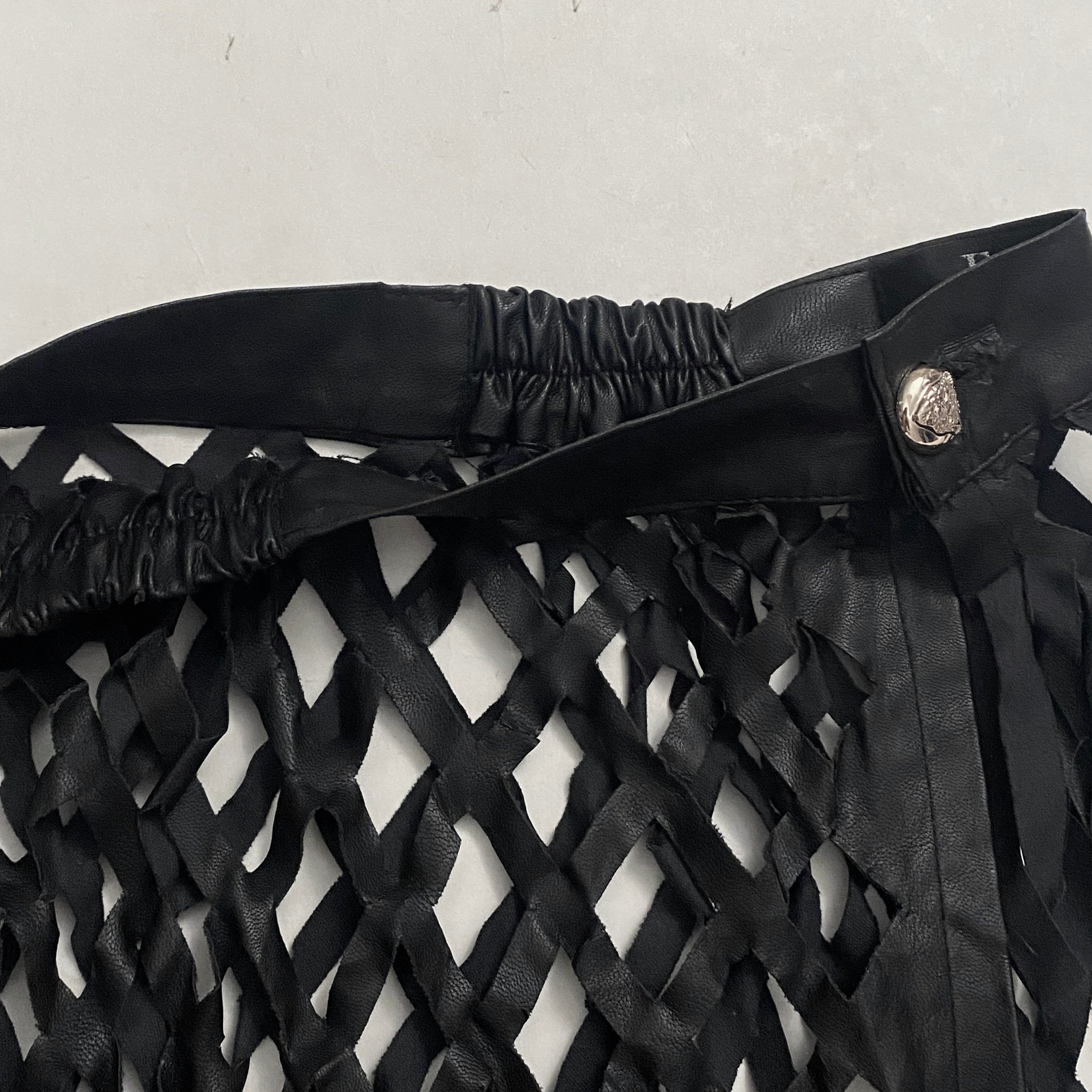 Caged Leather Skirt Overlay (XS)
