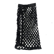 Caged Leather Skirt Overlay (XS)