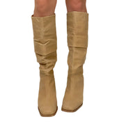 Tan Suede Slouchy Boots (10)