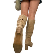 Tan Suede Slouchy Boots (10)