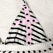 Handmade Studded stripe Bikini Set (S-M)