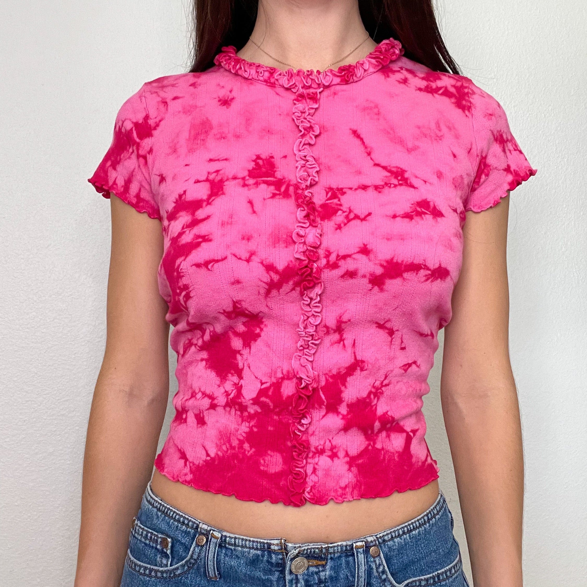 Hot Pink Tie Dye Baby Tee