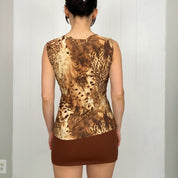 Fashion Bug Animal Print Tie Front Top (L)