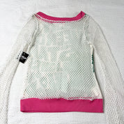 Netted Long Sleeve Graphic Top (S)