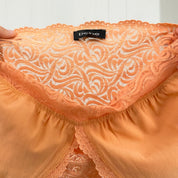 Bebe Peachy Lace Halter Top (M)