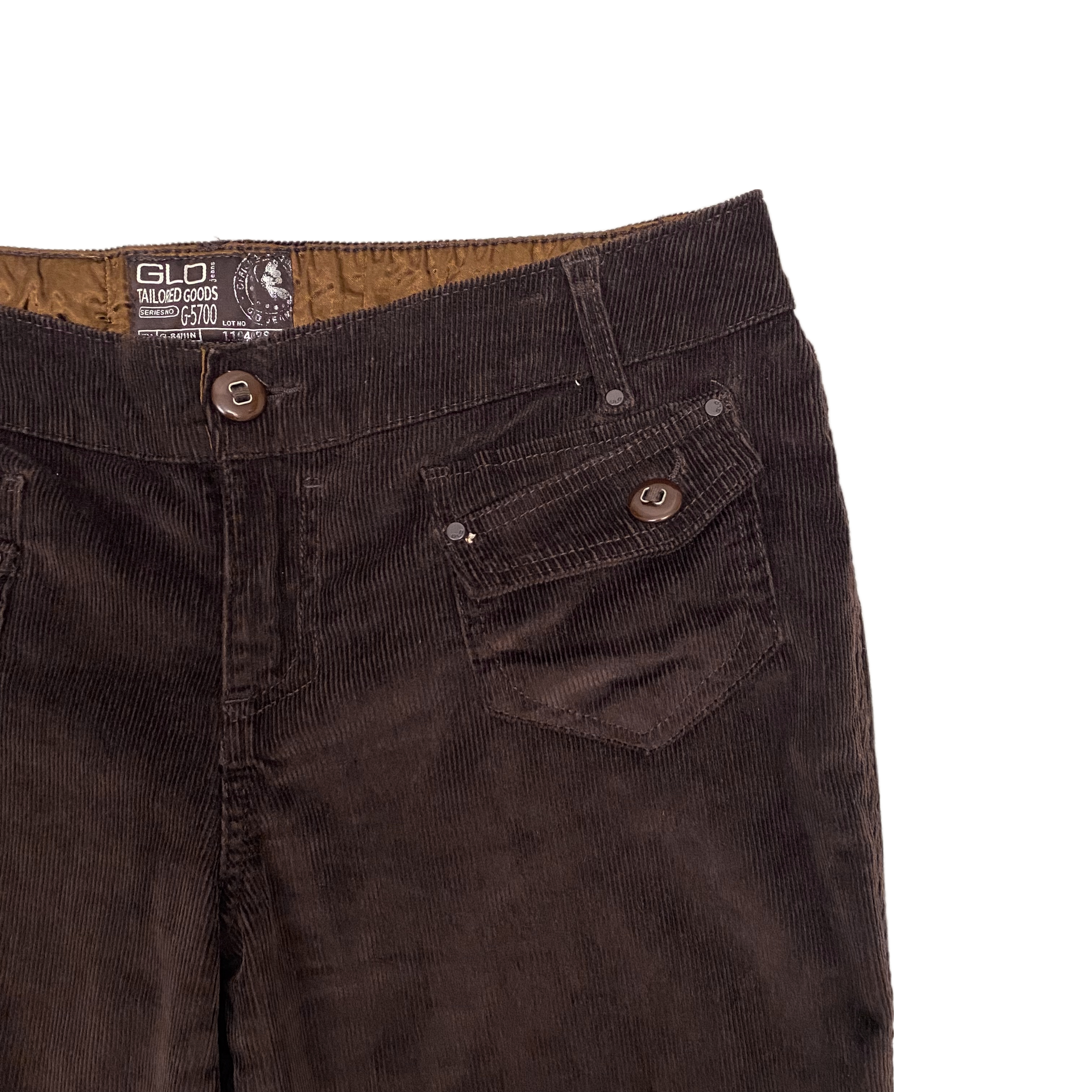 GLO by Jlo Low-Rise Chocolate Corduroys (L)
