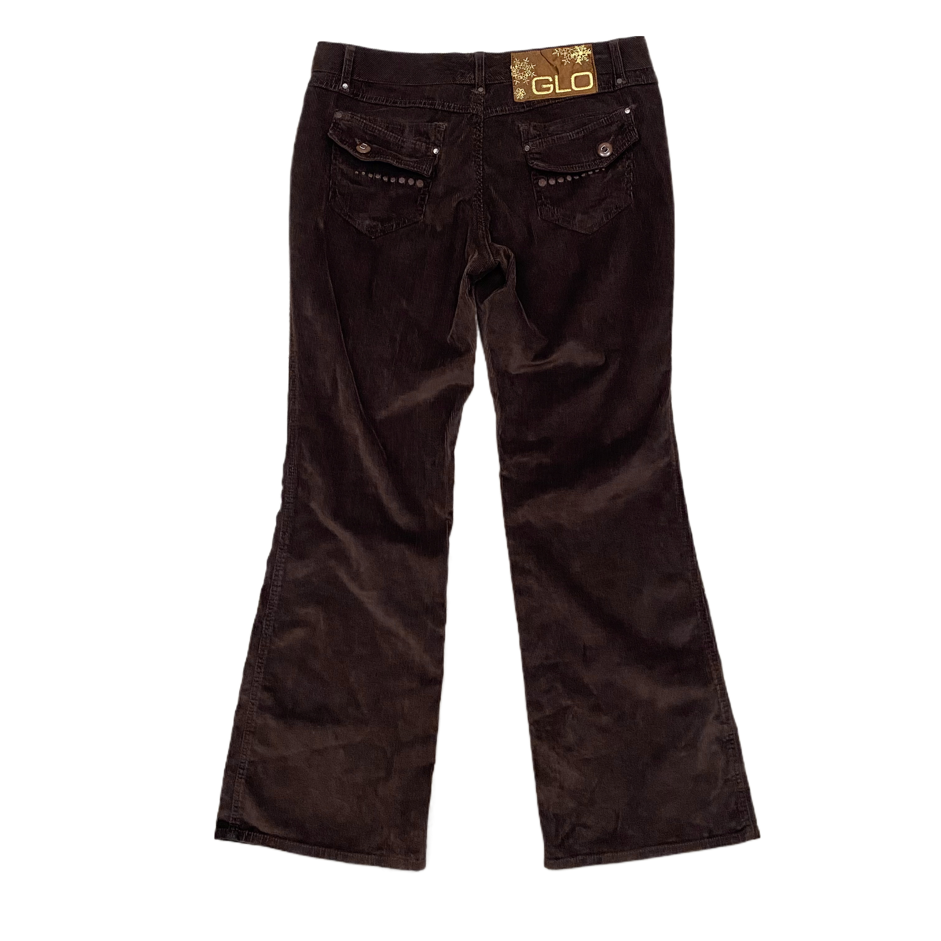 GLO by Jlo Low-Rise Chocolate Corduroys (L)