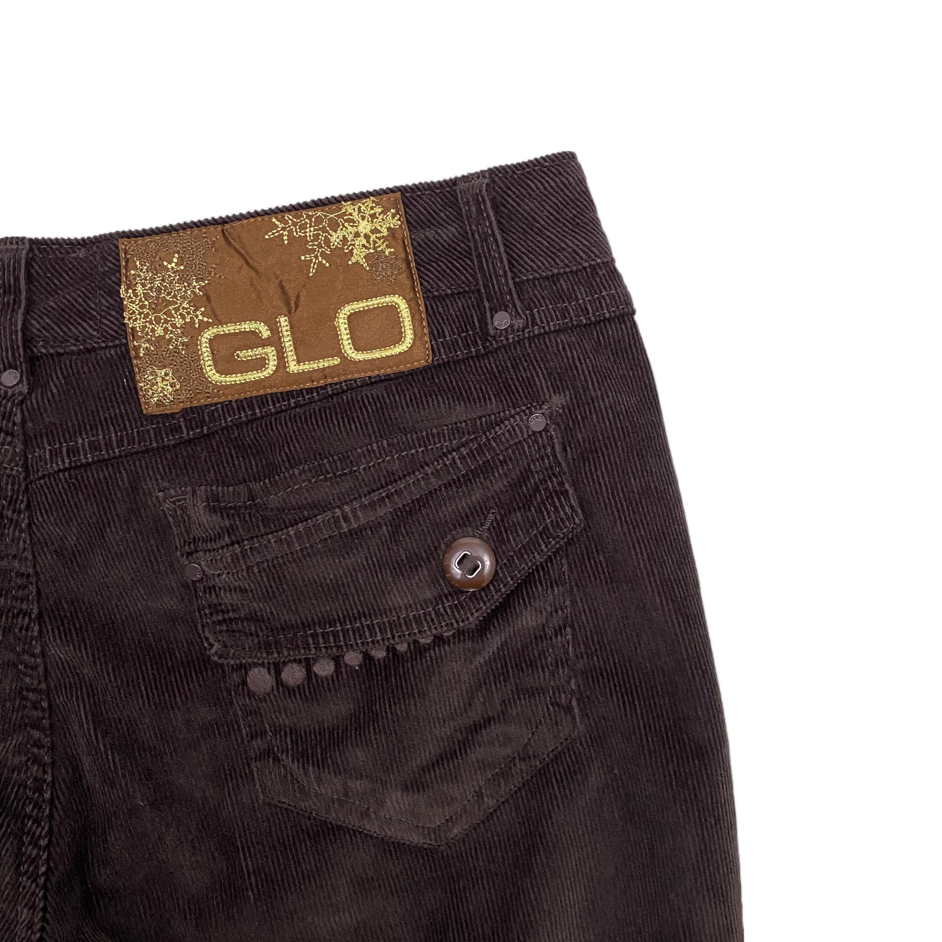 GLO by Jlo Low-Rise Chocolate Corduroys (L)