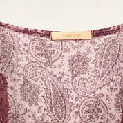 Forever 21 Peach Tag Paisley Mesh Top (XS)