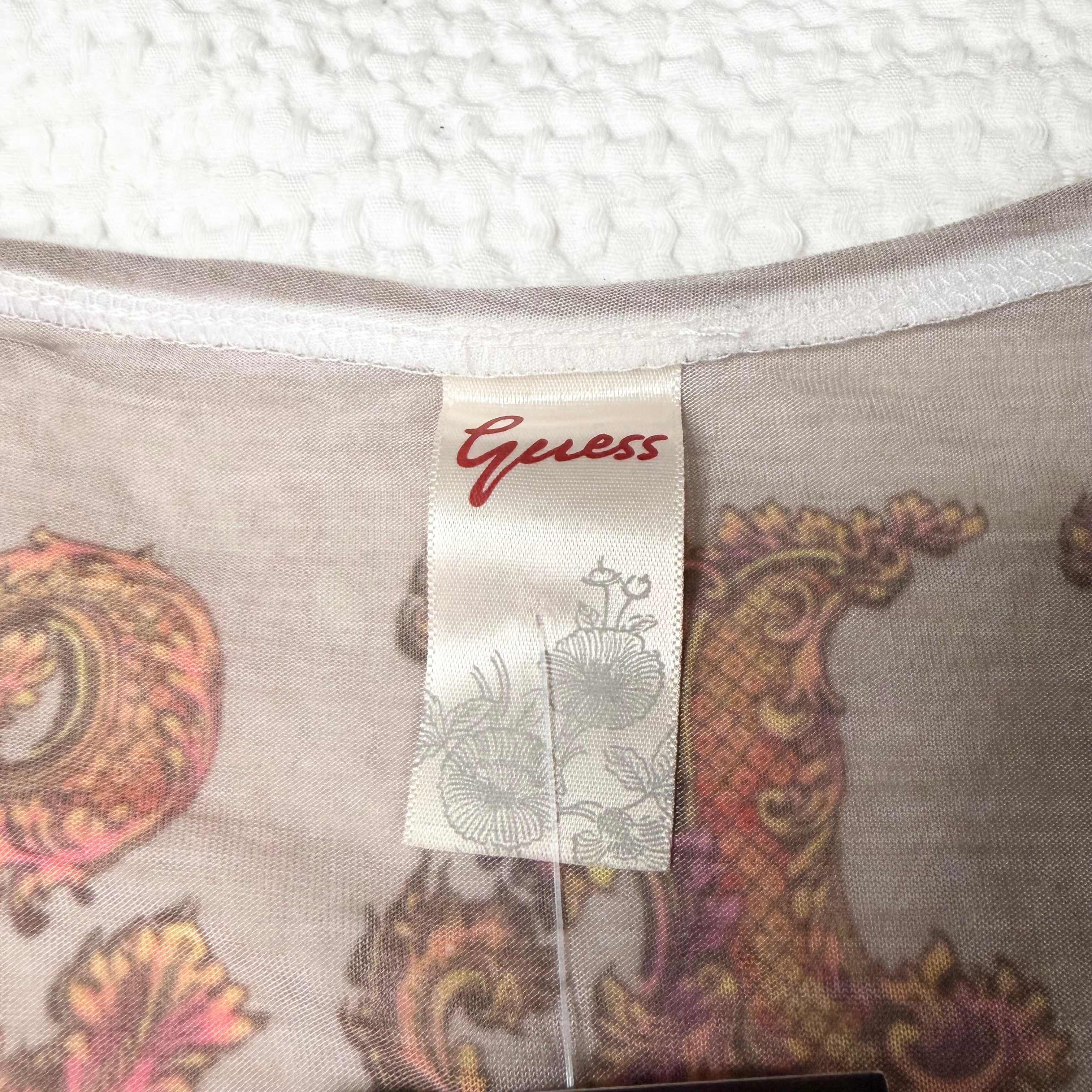 Vintage Guess Semi-Sheer Graphic Top (M)