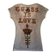 Vintage Guess Semi-Sheer Graphic Top (M)